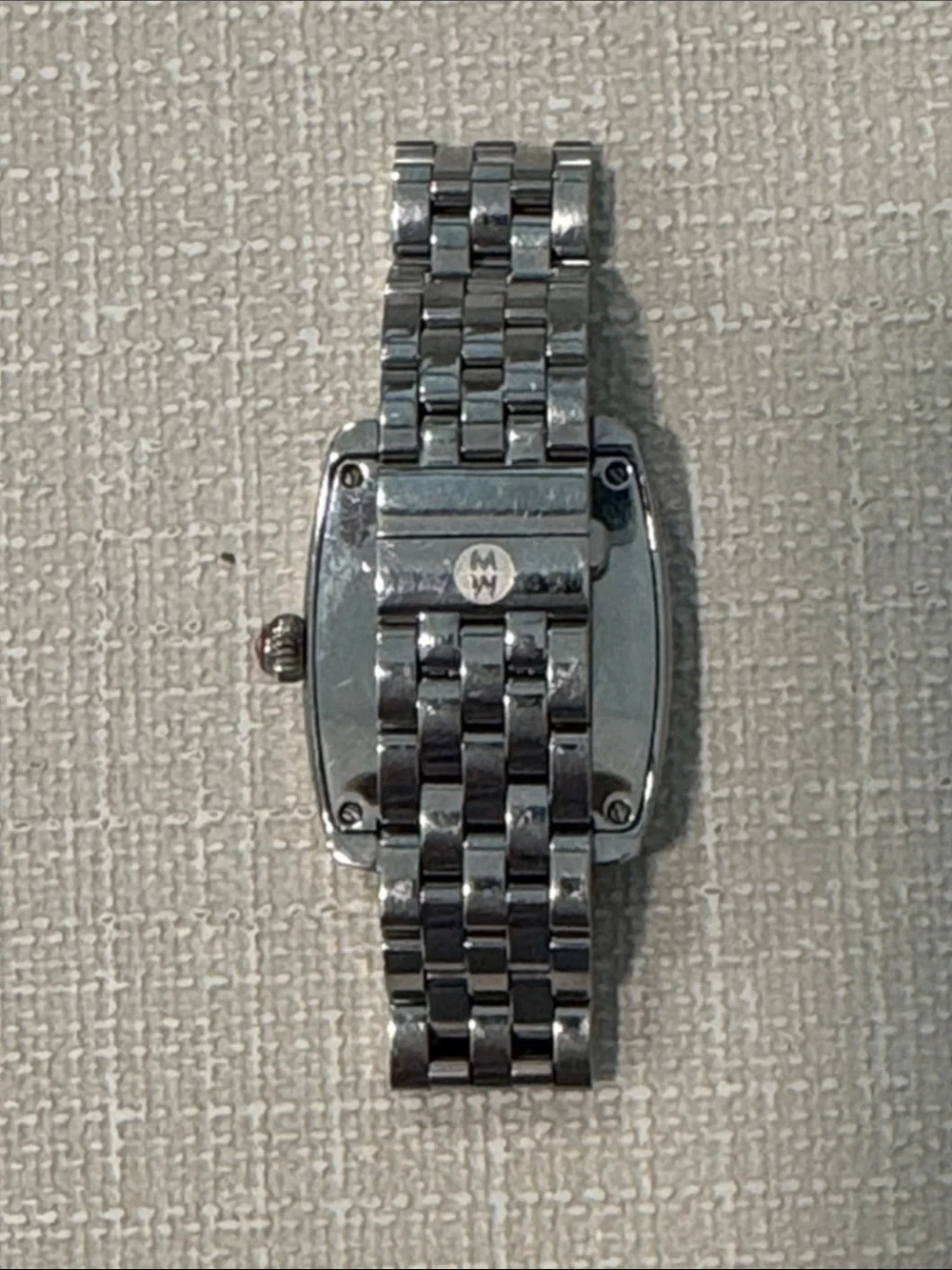 Michele Mini Diamond Bezel Stainless Steel Watch with Urban Head